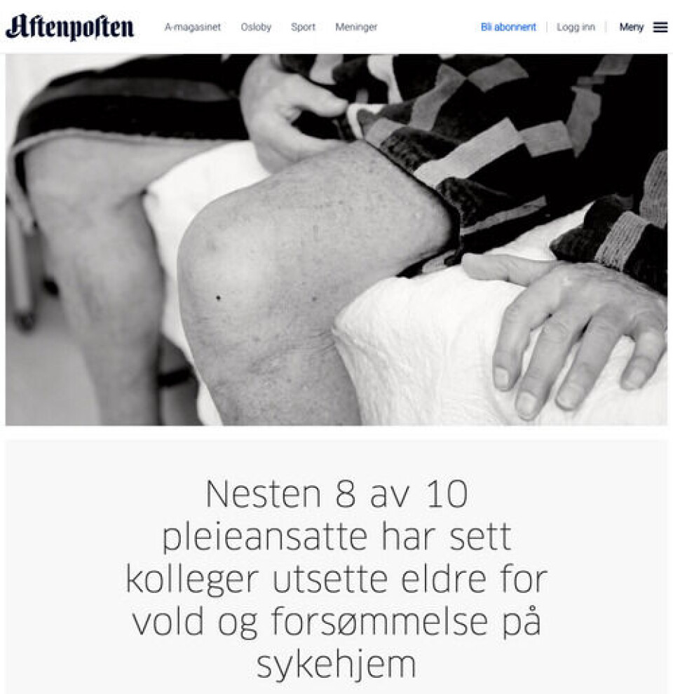Skjermbilde fra aftenposten.no.
