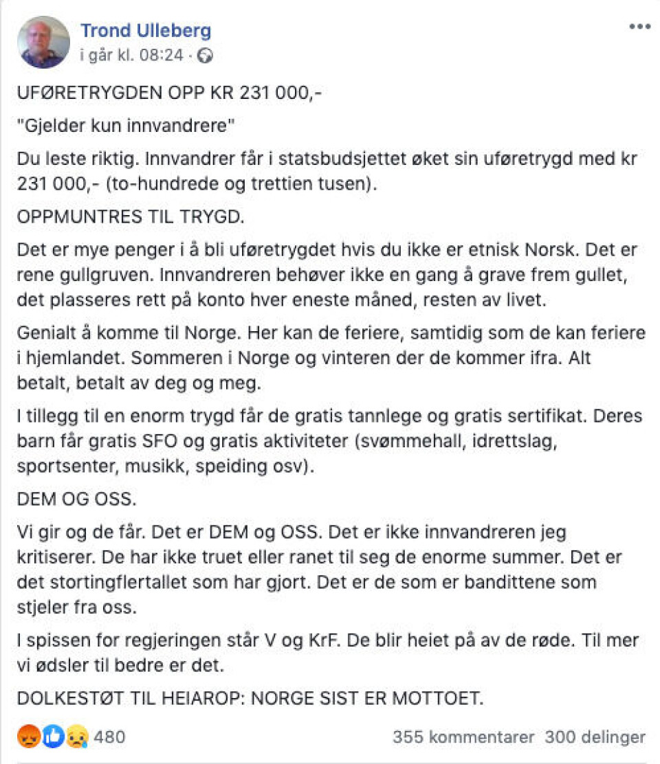 Foto: Skjermdump / Facebook