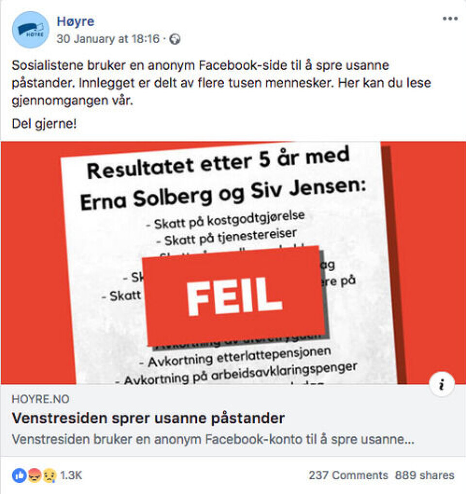 Foto: Skjermdump/Facebook.