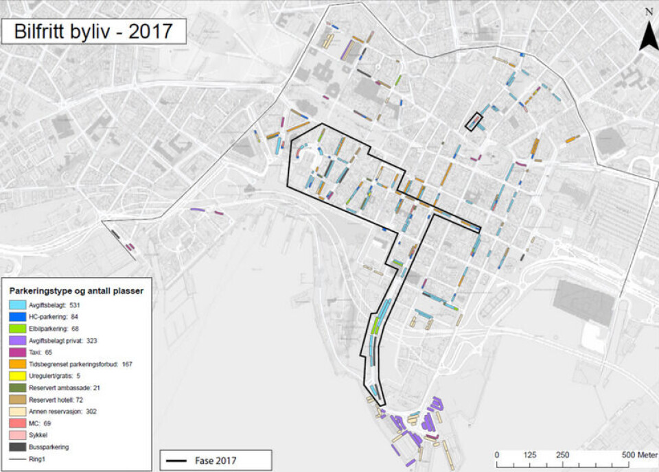 Kartet viser parkeringsplasser som er fjernet i Oslo. Oslo bymiljøetat Kartet viser parkeringsplasser som er fjernet i Oslo.