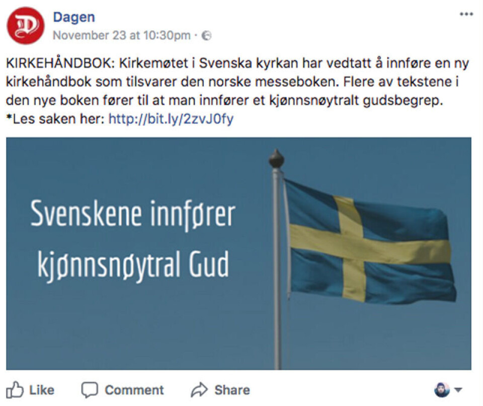 Foto: Skjermdump/Facebook.