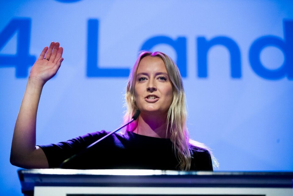VIL LEGALISERE: Unge Høyre, her ved leder Sandra Bruflot, ønsker å legalisere bruk av cannabis. Foto: Terje Pedersen / NTB Scanpix VIL LEGALISERE: Unge Høyre, her ved leder Sandra Bruflot, ønsker å legalisere bruk av cannabis.