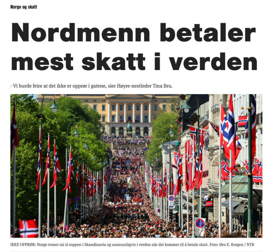 Skjermdump, Dagbladet.no