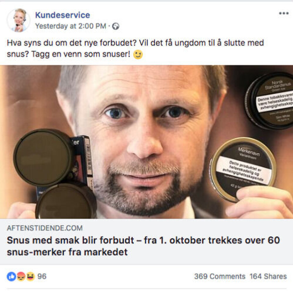 Facebook-siden «Kundeservice» er en sentral distributør i nettverket av løgnfabrikker. Du kan ikke stole på det som deles. Facebook-siden «Kundeservice» er en sentral distributør i nettverket av løgnfabrikker. Du kan ikke stole på det som deles.