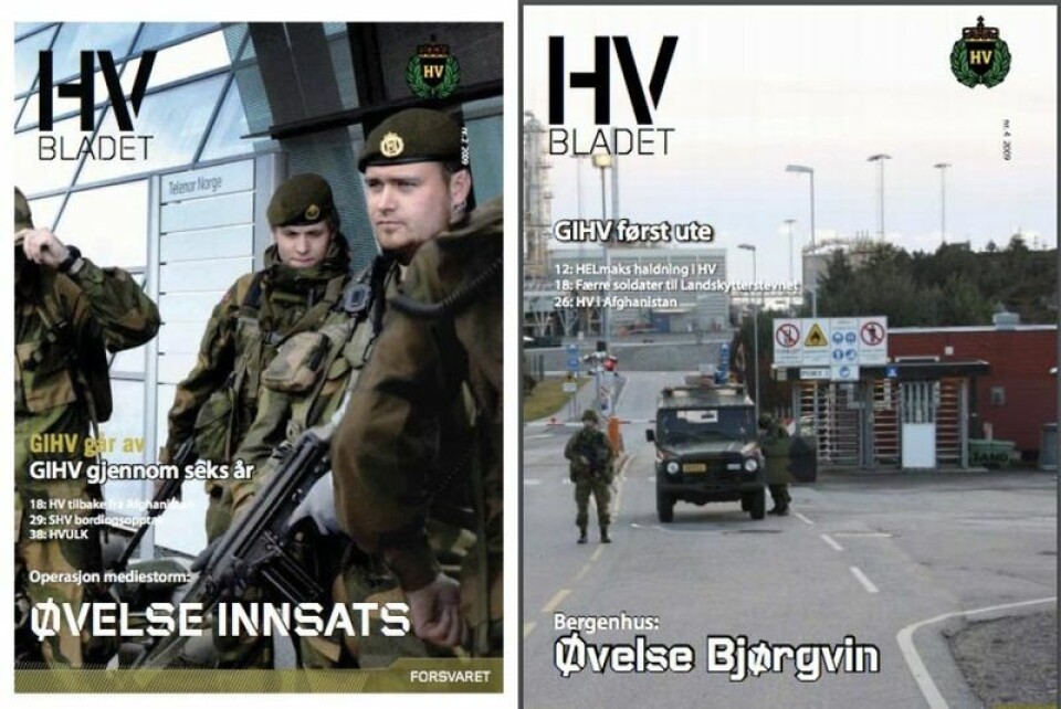 HV Bladets forsider i 2009 viser at det ble avholdt øvelser det året. Faksimile HV Bladet HV Bladets forsider i 2009 viser at det ble avholdt øvelser det året.