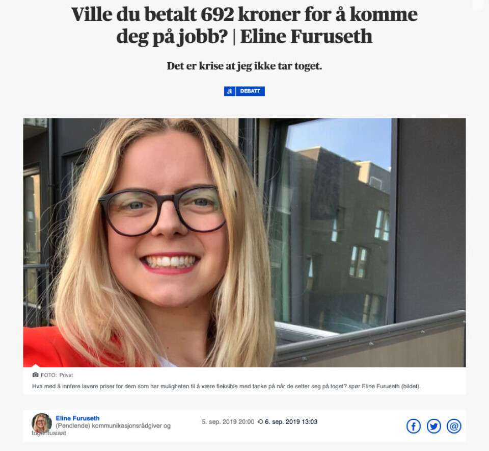 Det må ikke koste 692 kr per dag å pendle Sandefjord–Oslo