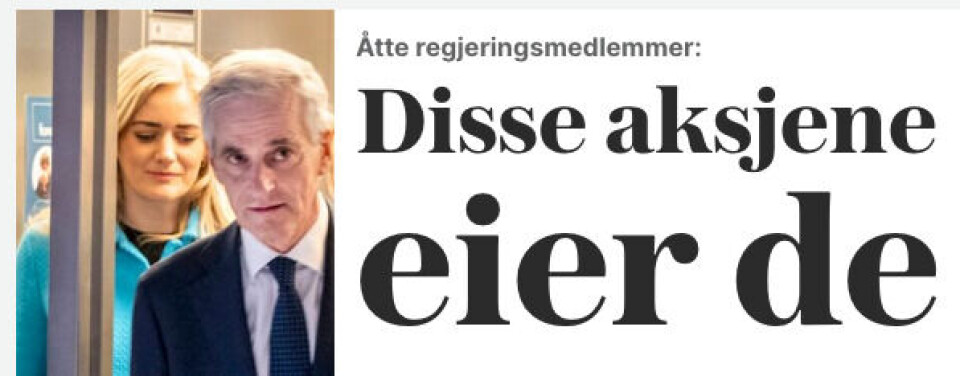 Slik så saken ut på den ekte forsiden til VG.no ut den 22. juli.
