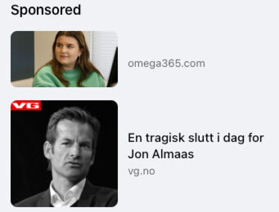Jon Almaas misbrukes i falsk bitcoin-reklame
