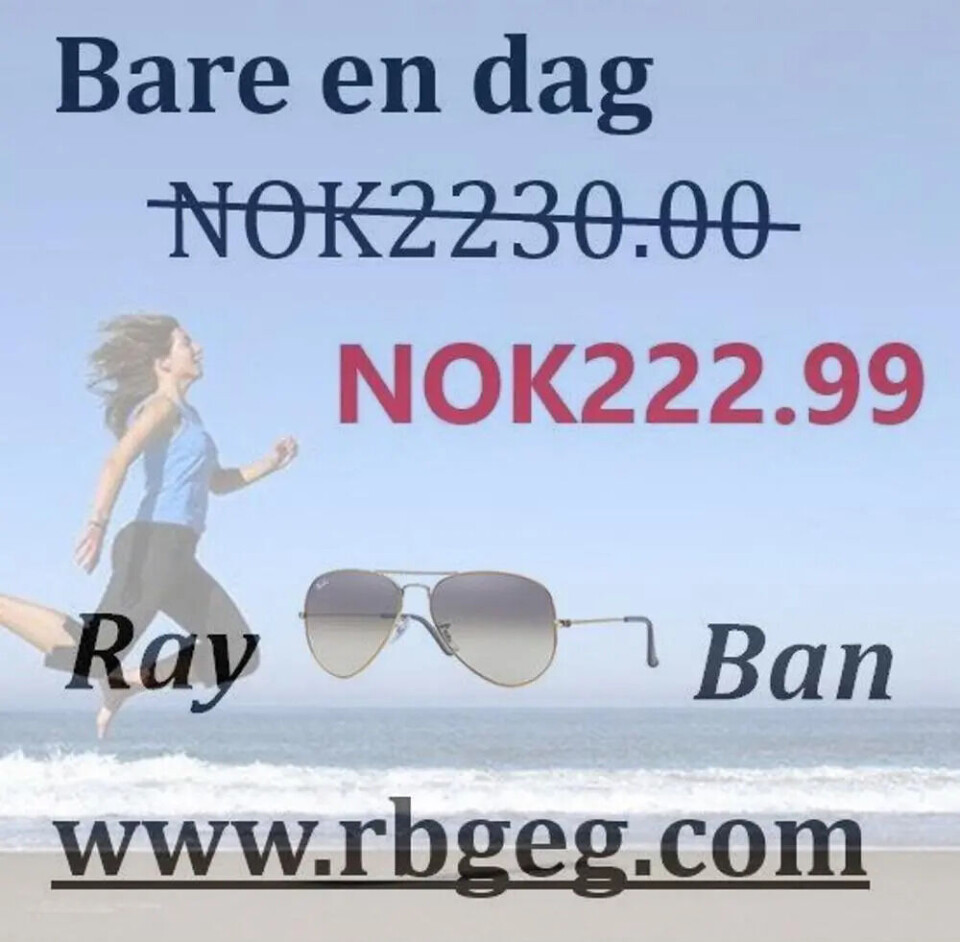 Nei, du får ikke Rayban-briller til 222,99 kr på denne nettsiden