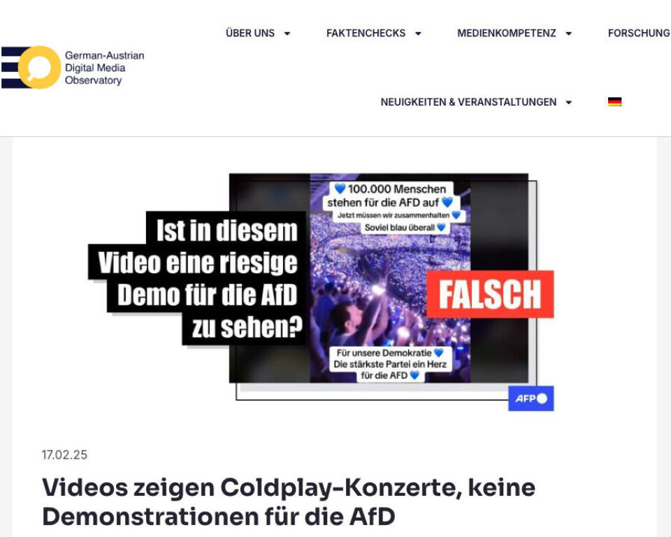 Flere faktasjekkredaksjoner har verifisert videoer som angivelig viser AfD demonstrasjoner - blant de German-Austrian Digital Media Observatory (GADMO).