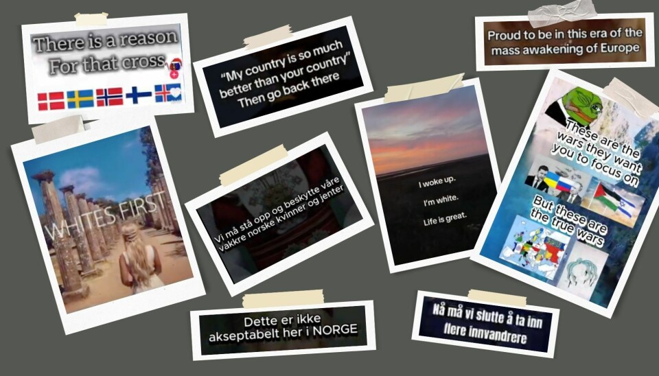 Eksempler på tekst som er hentet fra ulike videoer.