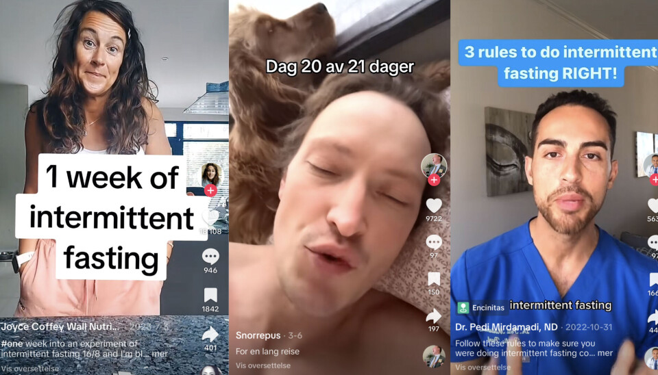 Snorre Klanderud (i midten) dokumenterte fasteprosjektet sitt til sine følgere blant annet på TikTok.