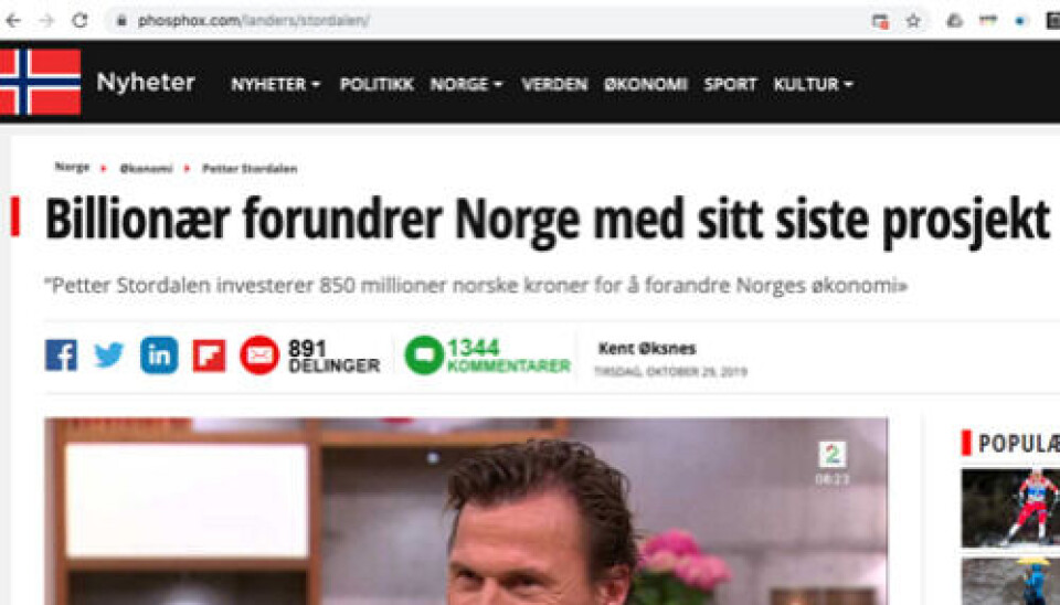 Nei, Petter Stordalen har ikke investert i bitcoin-program