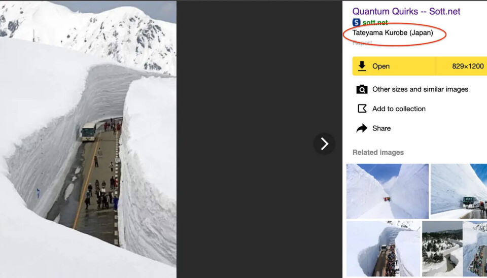 Snøbilde er fra Japan, ikke Norge