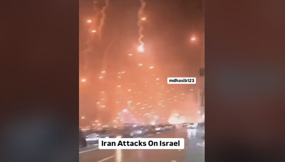 Flere på sosiale medier påstår at denne videoen viser iranske angrep mot Israel.