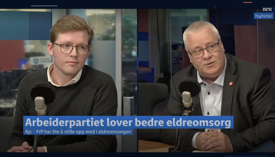 Under Dagsnytt 18 tirsdag denne uken debatterte Even A. Røed (Ap) og Bård Hoksrud (Frp) utviklingen i antall sykehjemsplasser.