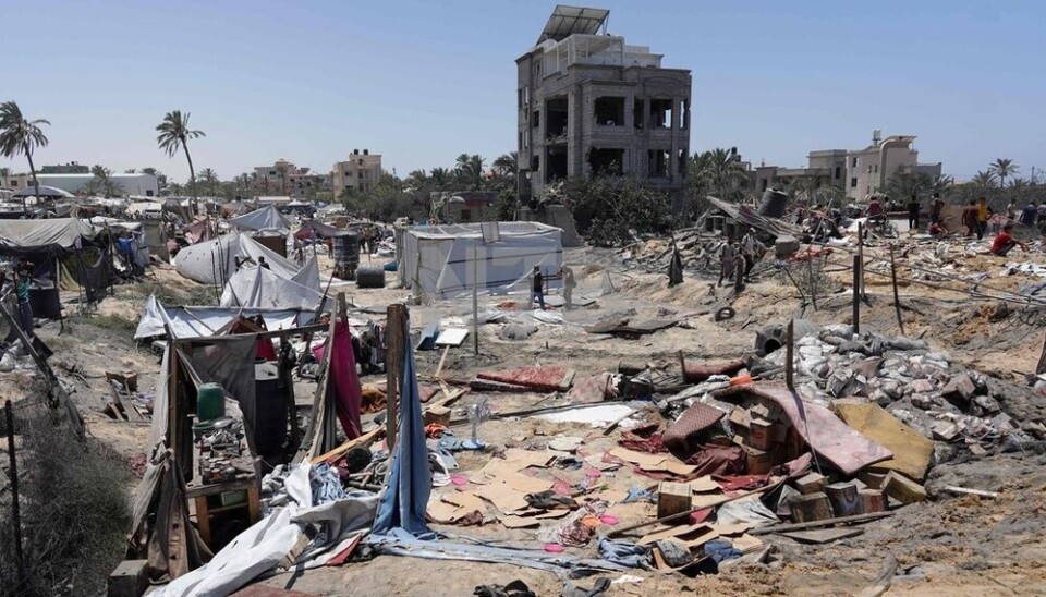 Flyktningleiren Al-Mawasi nær Khan Younis i Gaza ble angrepet av kampfly 13. juli 2024.