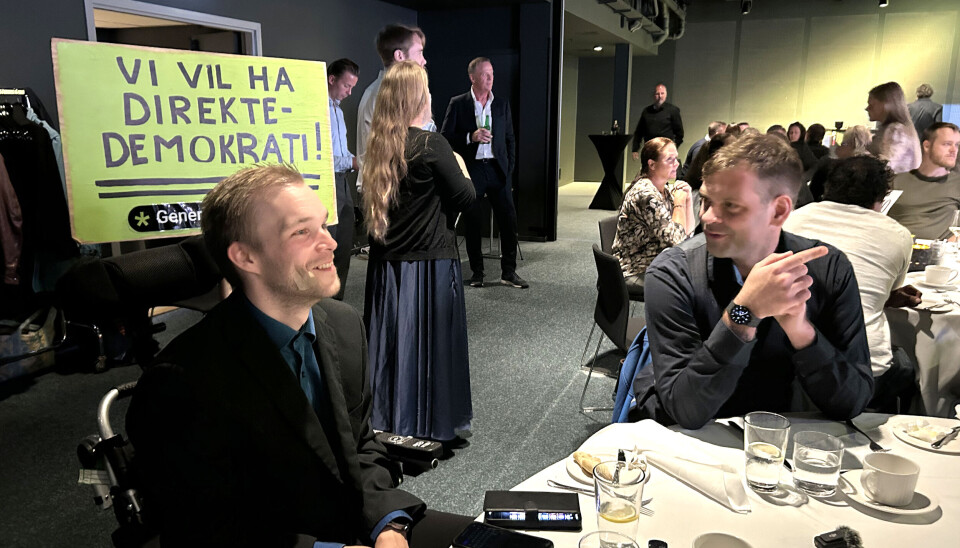 Tor-Arne Barø Teigan og Christian Frantzen representerte Nordland under valvaken til Generasjonspartiet i Oslo.