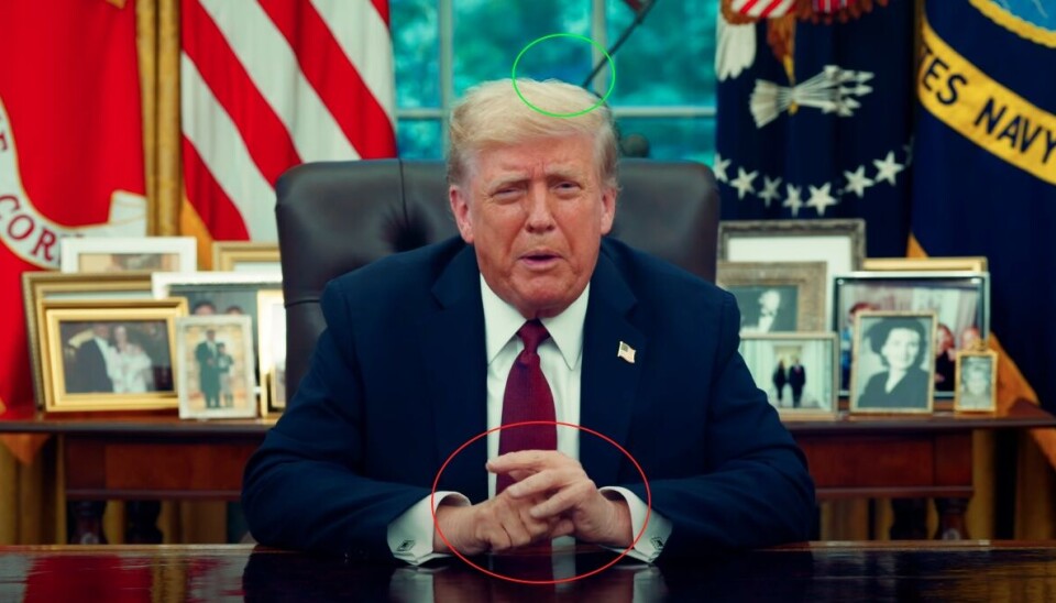USAs president Donald Trump ved Det ovale kontor i en video publisert etter Charlie Kirks dødsfall.