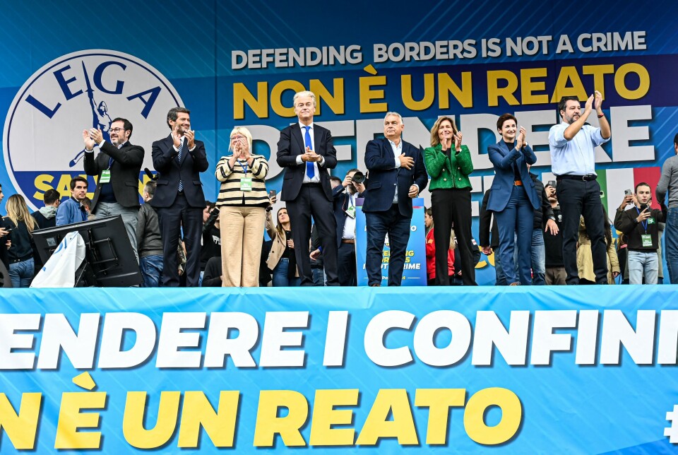 Den europeiske høyresiden har felles front mot migrasjonen. Her i fjor høst på den årlige konferansen til det italienske Lega-partiet.